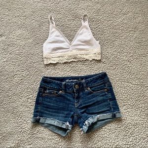 Midrise jean shorts